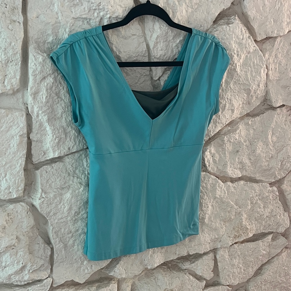 Patagonia Teal Cap Sleeve Blouse